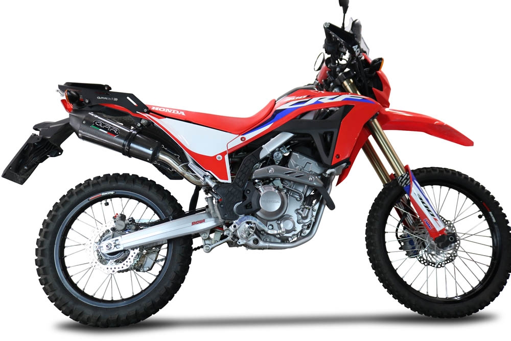 Escape compatible con Honda Crf 300 L - Rally 2021-2024, Gpe Ann. Poppy, Escape homologaedo, legal para mercados fuera de la UE, incluido tubo de enlace y db killer extraíble 