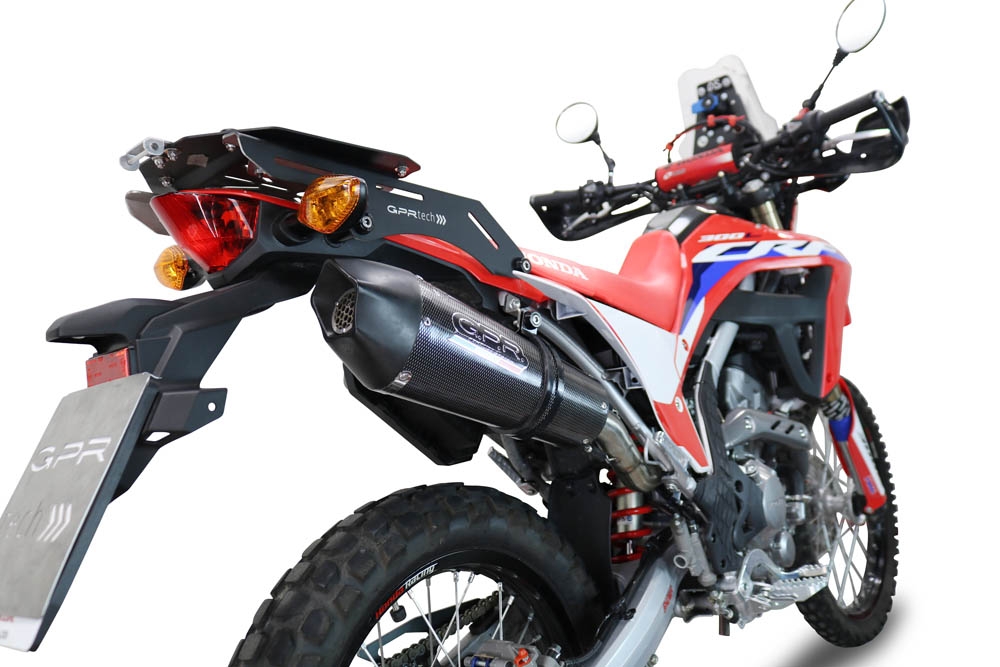 Escape compatible con Honda Crf 300 L - Rally 2021-2024, Gpe Ann. Poppy, Escape homologaedo, legal para mercados fuera de la UE, incluido tubo de enlace y db killer extraíble 