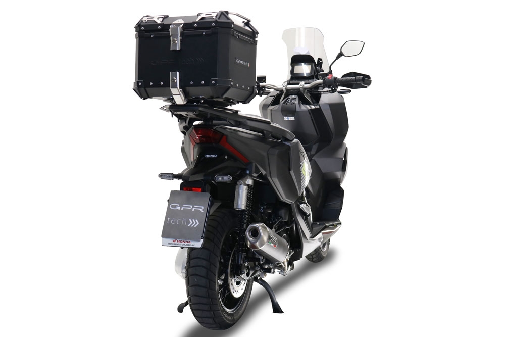 Baúl GPR TECH compatible con  Honda Adv 350 2022/2024 e5 Baúl Alpi-Tech en aluminio, color negro con placa específica incluida Capacidad Litros 45