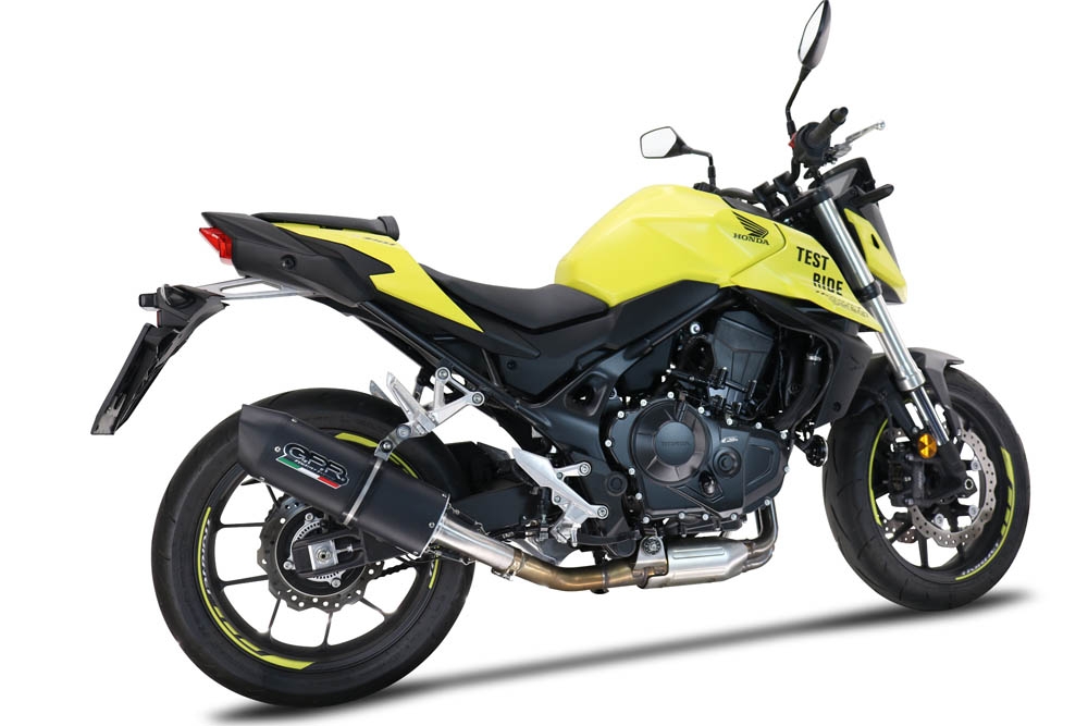 Escape compatible con Honda CB 750 Hornet 2023-2024, Furore Evo4 Nero, Escape legal, homologado, silenciador con db killer desmontable y tubo de conexión específico 