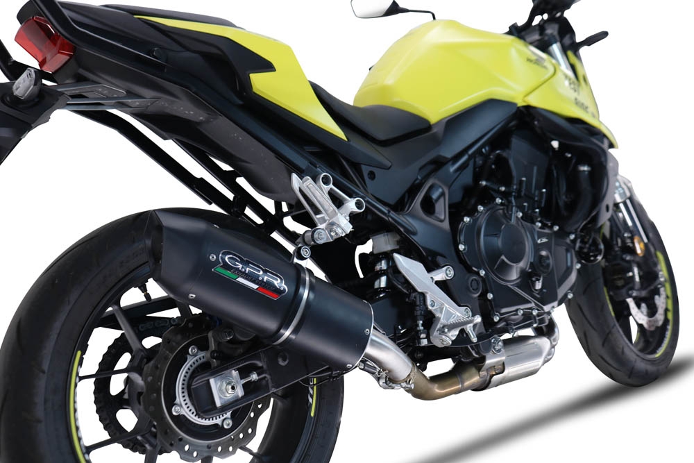 Escape compatible con Honda CB 750 Hornet 2023-2024, Furore Evo4 Nero, Escape legal, homologado, silenciador con db killer desmontable y tubo de conexión específico 