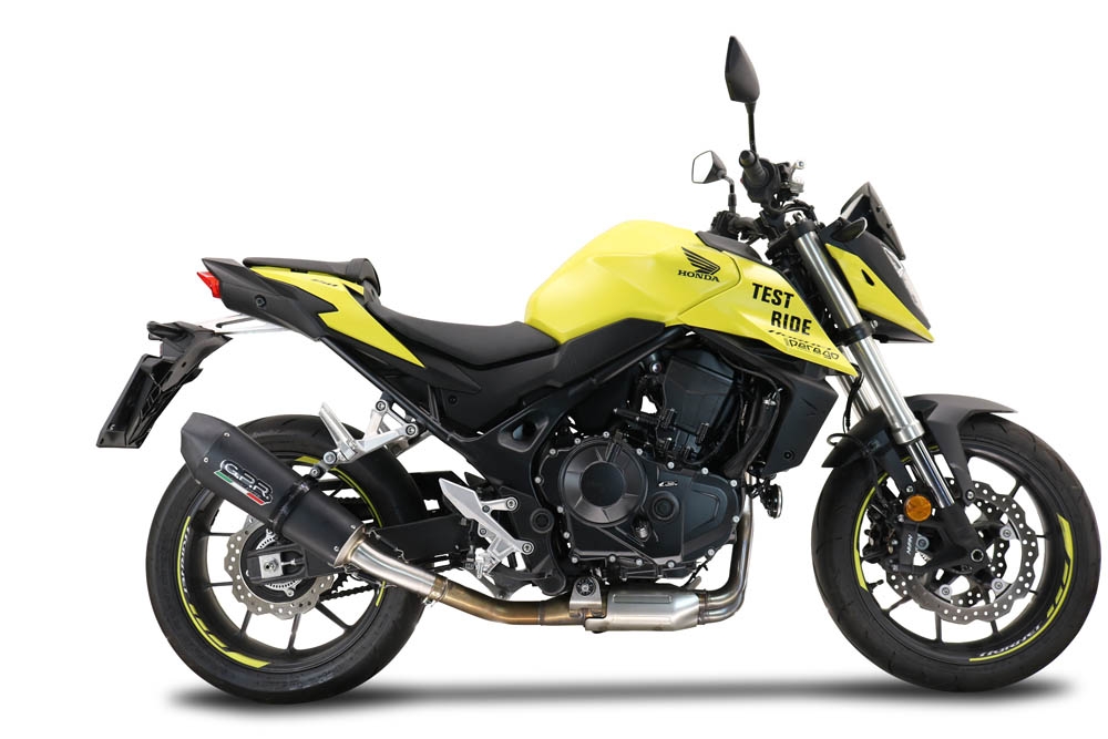 Escape compatible con Honda CB 750 Hornet 2023-2024, M3 Black Titanium, Escape legal, homologado, silenciador con db killer desmontable y tubo de conexión específico 