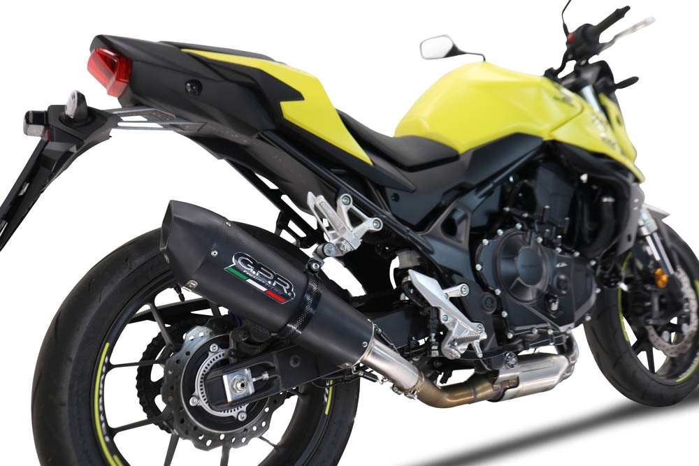 Escape compatible con Honda CB 750 Hornet 2023-2024, M3 Black Titanium, Escape legal, homologado, silenciador con db killer desmontable y tubo de conexión específico 