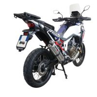 Escape compatible con Honda Crf 1000 L Africa Twin 2018-2020, Dual Inox, Escape legal, homologado, silenciador con db killer desmontable y tubo de conexión específico 