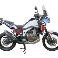 Escape compatible con Honda Crf 1100 L Africa Twin 2020-2025, Dual Poppy, Escape legal, homologado, silenciador con db killer desmontable y tubo de conexión específico 