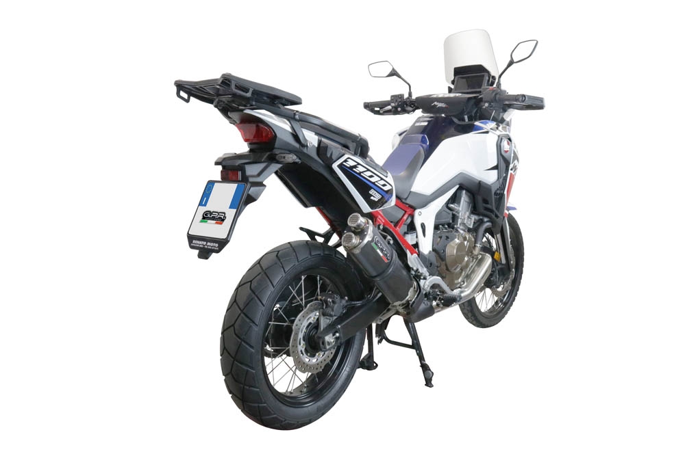 Escape compatible con Honda Crf 1100 L Africa Twin 2020-2025, Dual Poppy, Escape legal, homologado, silenciador con db killer desmontable y tubo de conexión específico 