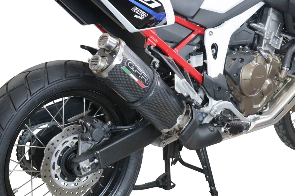 Escape compatible con Honda Crf 1100 L Africa Twin 2020-2025, Dual Poppy, Escape legal, homologado, silenciador con db killer desmontable y tubo de conexión específico 