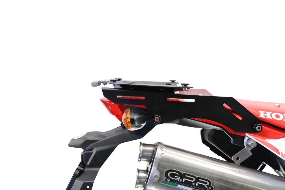 portaequipajes GPR TECH compatible con  Honda Crf 300 L / Rally 2021/2024 e5 Portaequipajes específico Top Case ALPITECH 35 LT Portaequipajes específico en aluminio negro