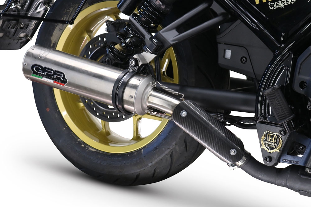 Escape compatible con Honda Cmx 1100 Rebel 2021-2024, M3 Inox , Escape legal, homologado, silenciador con db killer desmontable y tubo de conexión específico 