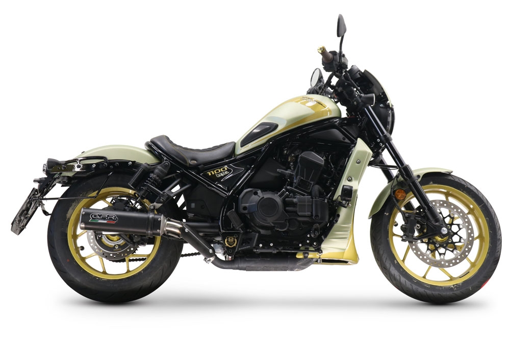Escape compatible con Honda Cmx 1100 Rebel 2021-2024, M3 Black Titanium, Escape legal, homologado, silenciador con db killer desmontable y tubo de conexión específico 