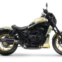 Escape compatible con Honda Cmx 1100 Rebel 2021-2024, M3 Black Titanium, Escape legal, homologado, silenciador con db killer desmontable y tubo de conexión específico 