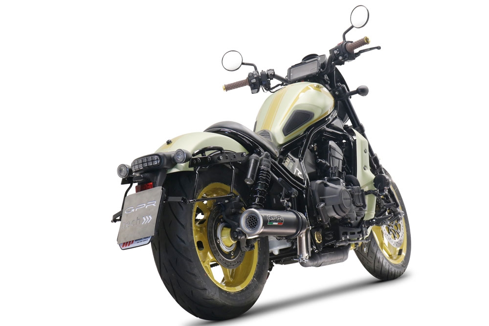 Escape compatible con Honda Cmx 1100 Rebel 2021-2024, M3 Black Titanium, Escape legal, homologado, silenciador con db killer desmontable y tubo de conexión específico 