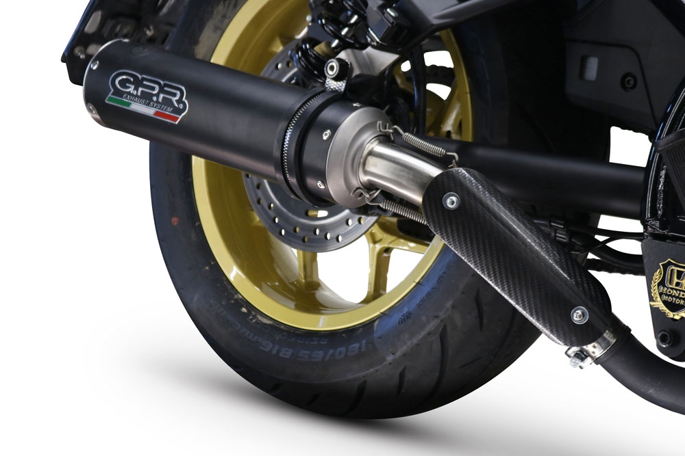 Escape compatible con Honda Cmx 1100 Rebel 2021-2024, M3 Black Titanium, Escape legal, homologado, silenciador con db killer desmontable y tubo de conexión específico 