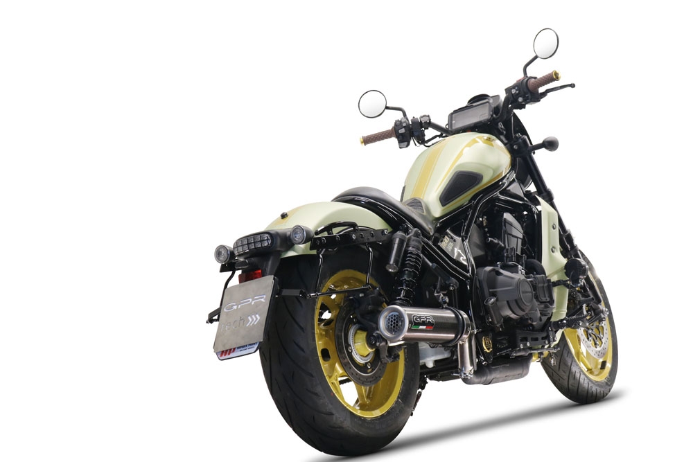 Escape compatible con Honda Cmx 1100 Rebel 2021-2024, M3 Poppy , Escape legal, homologado, silenciador con db killer desmontable y tubo de conexión específico 