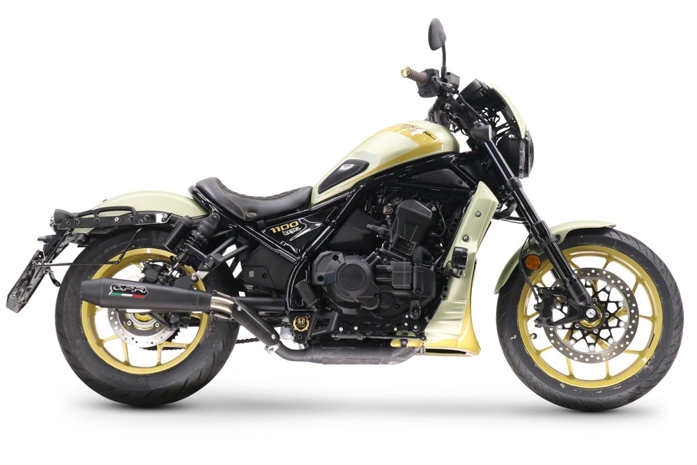 Escape compatible con Honda Cmx 1100 Rebel 2021-2024, Ultracone Nero, Escape legal, homologado, silenciador con db killer desmontable y tubo de conexión específico 