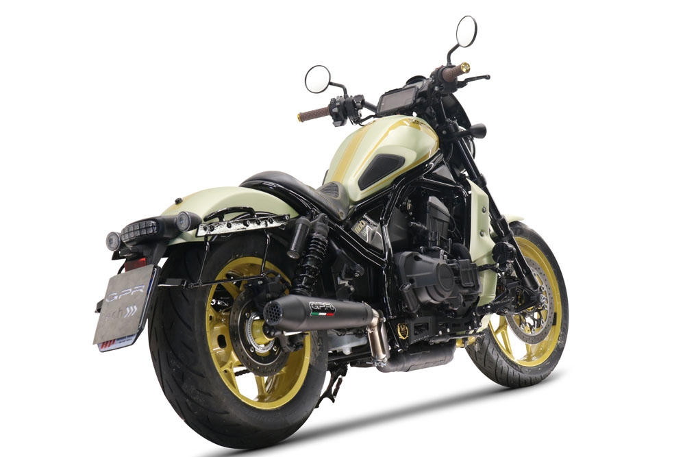 Escape compatible con Honda Cmx 1100 Rebel 2021-2024, Ultracone Nero, Escape legal, homologado, silenciador con db killer desmontable y tubo de conexión específico 