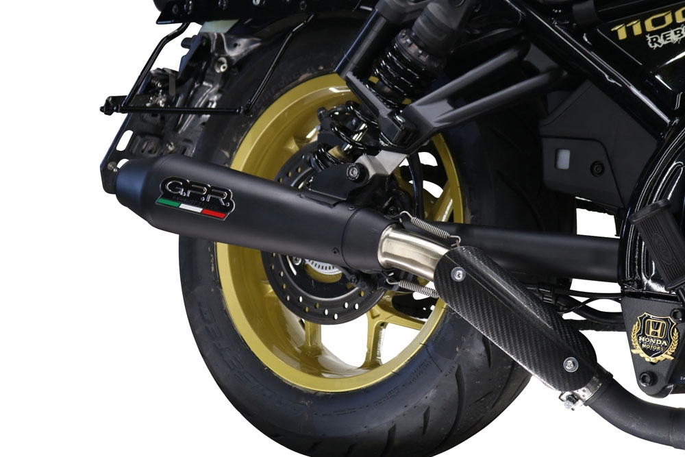 Escape compatible con Honda Cmx 1100 Rebel 2021-2024, Ultracone Nero, Escape legal, homologado, silenciador con db killer desmontable y tubo de conexión específico 