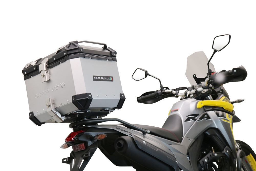 Baúl GPR TECH compatible con  Voge 300Rally 2022/2024 e5 Baúl Alpi-Tech en aluminio color plata con placa específica incluida Capacidad Litros 35