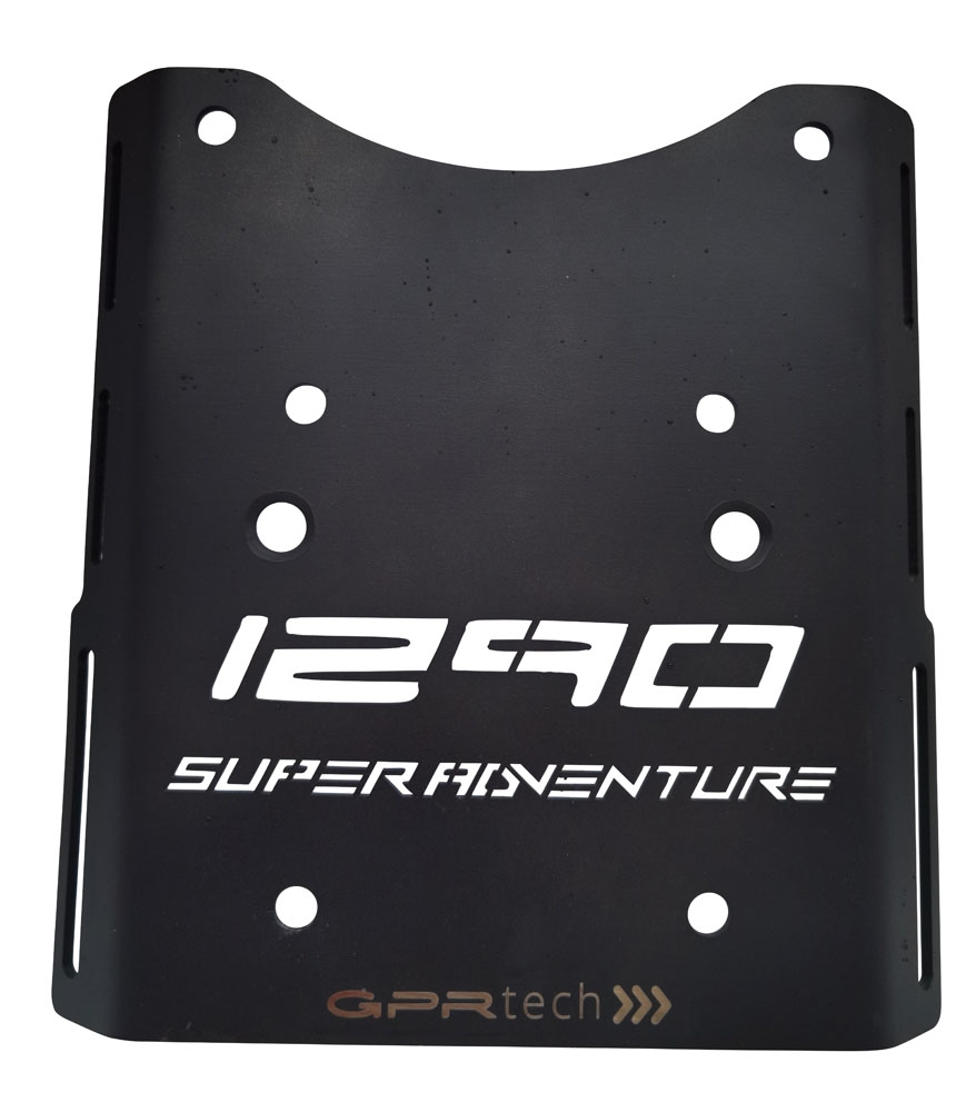 GPR TECH compatible con  Ktm Lc 8 1290 Super Adventure R/S 2021/2024 e5 Placa de fijación específica en Titanio ALPITECH 35/55 LT compatible con portaequipajes original, fabricada en titanio con 4 puntos de anclaje