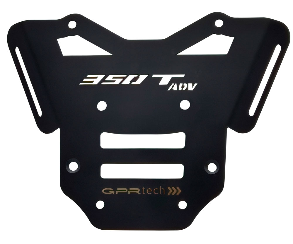 GPR TECH compatible con  Zontes 350 T1 ADV 2022/2024 e5 Placa de fijación específica Top Case ALPITECH 35 LT compatible con portaequipajes original, fabricada en acero inoxidable con 4 puntos de anclaje