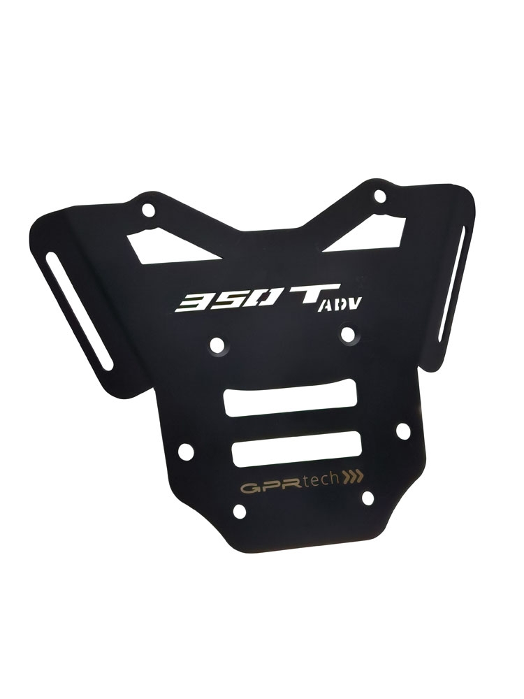 GPR TECH compatible con  Zontes 350 T1 ADV 2022/2024 e5 Placa de fijación específica Top Case ALPITECH 35 LT compatible con portaequipajes original, fabricada en acero inoxidable con 4 puntos de anclaje