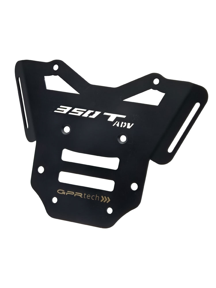 GPR TECH compatible con  Zontes 350 T1 ADV 2022/2024 e5 Placa de fijación específica Top Case ALPITECH 35 LT compatible con portaequipajes original, fabricada en acero inoxidable con 4 puntos de anclaje