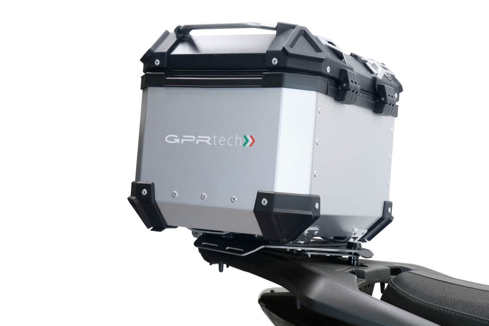 GPR TECH compatible con  Honda SH 125I 2017/2024 Placa de fijación específica Top Case ALPITECH 35>55 LT compatible con portaequipajes original, fabricada en acero inoxidable con 4 puntos de anclaje