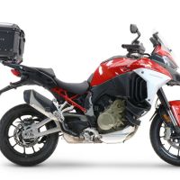 GPR TECH compatible con  Ducati Multistrada V4 / V4S / V4S Sport 1100 2021/2024 Baúl Alpi-Tech en aluminio, color negro con placa específica incluida Capacidad Litros 35