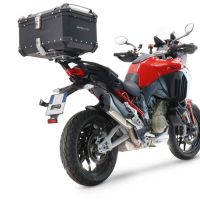 GPR TECH compatible con  Ducati Multistrada V4 / V4S / V4S Sport 1100 2021/2024 Baúl Alpi-Tech en aluminio, color negro con placa específica incluida Capacidad Litros 45