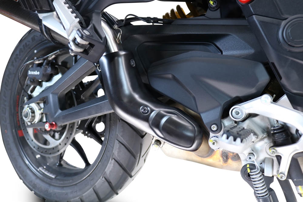 Escape compatible con Ducati Multistrada V4 - S 2022-2024, Furore Evo4 Poppy, Escape legal, homologado, silenciador con db killer desmontable y tubo de conexión específico 