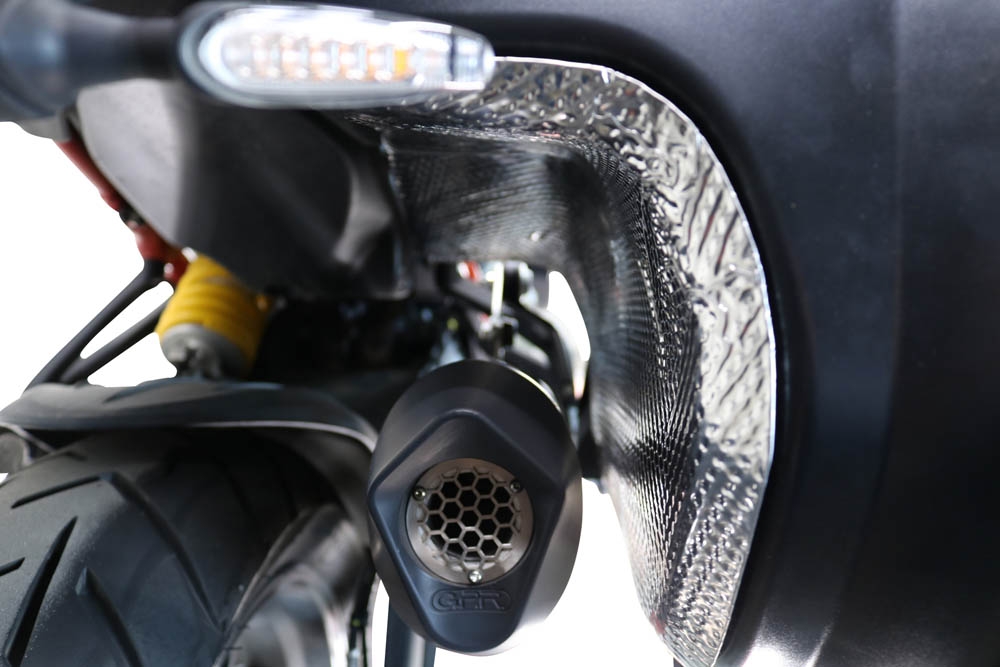 Escape compatible con Ducati Multistrada V4 - S 2022-2024, Furore Evo4 Poppy, Escape legal, homologado, silenciador con db killer desmontable y tubo de conexión específico 