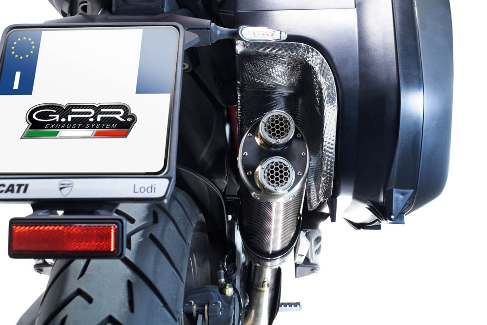 Escape compatible con Ducati Multistrada V4 - S 2022-2024, Dual Inox, Escape legal, homologado, silenciador con db killer desmontable y tubo de conexión específico 