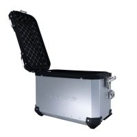 GPR TECH compatible con  Benelli Trk 502 2017/2020 e4 Par de maletas laterales en aluminio color plata con portaequipajes específico Capacidad 38 LT. + 38 LT.