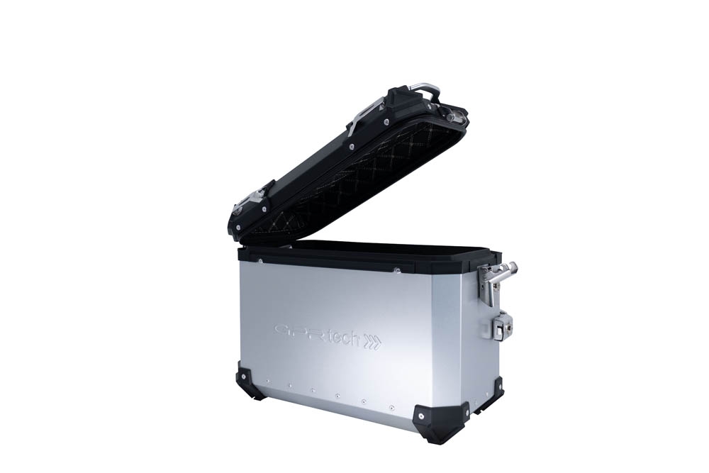 GPR TECH compatible con  Benelli Trk 502 2017/2020 e4 Par de maletas laterales en aluminio color plata con portaequipajes específico Capacidad 38 LT. + 38 LT.