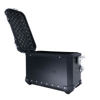 GPR TECH compatible con  Benelli Trk 502 2017/2020 e4 Par de maletas laterales en aluminio color negro con portaequipajes específico Capacidad 38 LT. + 38 LT.