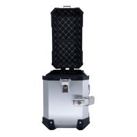 GPR TECH compatible con  Bmw F 750 Gs 2018/2020 e4 Par de maletas laterales en aluminio con lado derecho contorneado, color plata con portaequipajes específico Capacidad 38 LT. + 32 LT.