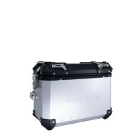 GPR TECH compatible con  Bmw F 750 Gs 2018/2020 e4 Par de maletas laterales en aluminio con lado derecho contorneado, color plata con portaequipajes específico Capacidad 38 LT. + 32 LT.