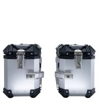 GPR TECH Par de maletas laterales en aluminio sin rack específico, color plata Capacidad 38 LT. + 38 LT. Capacidad 38 LT. + 38 LT.