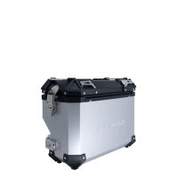 GPR TECH compatible con  Bmw F 750 Gs 2018/2020 e4 Par de maletas laterales en aluminio con lado derecho contorneado, color plata con portaequipajes específico Capacidad 38 LT. + 32 LT.