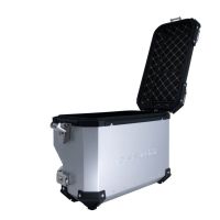 GPR TECH compatible con  Bmw F 750 Gs 2018/2020 e4 Par de maletas laterales en aluminio con lado derecho contorneado, color plata con portaequipajes específico Capacidad 38 LT. + 32 LT.
