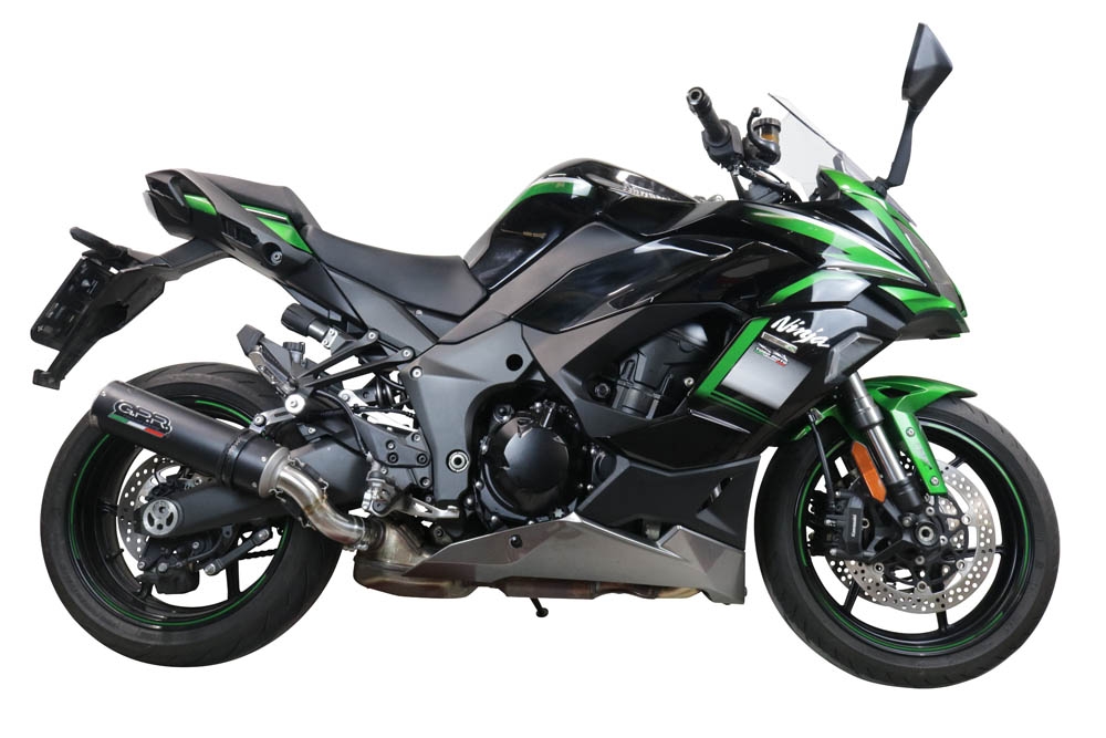 Escape compatible con Kawasaki Ninja 1000 Sx 2021-2024, M3 Black Titanium, Escape legal, homologado, silenciador con db killer desmontable y tubo de conexión específico 