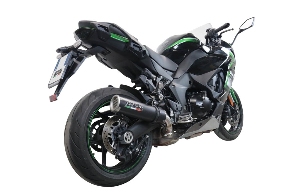 Escape compatible con Kawasaki Ninja 1000 Sx 2021-2024, M3 Black Titanium, Escape legal, homologado, silenciador con db killer desmontable y tubo de conexión específico 