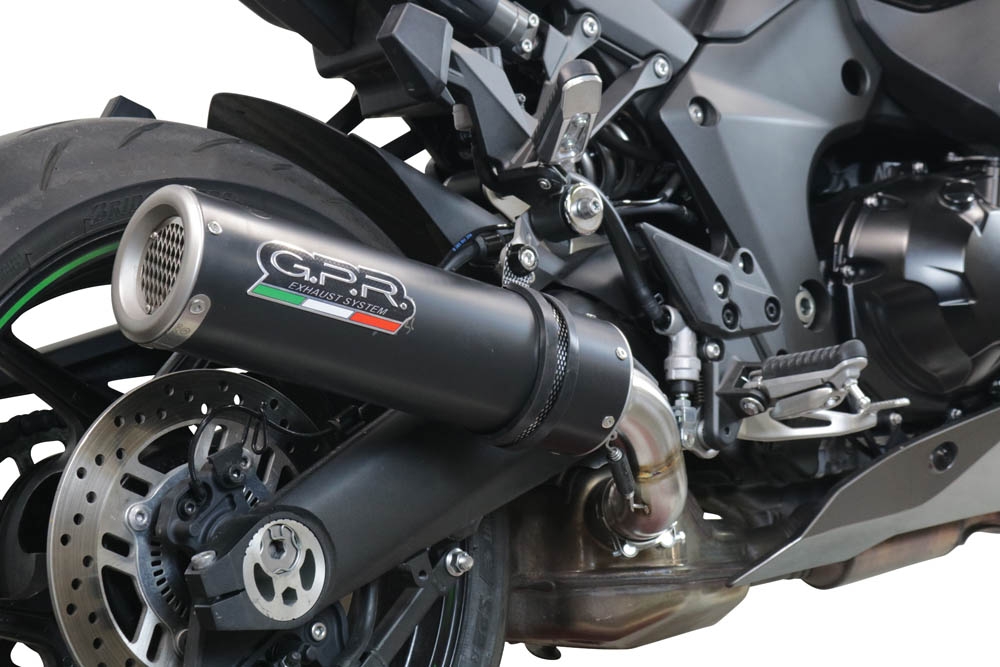 Escape compatible con Kawasaki Ninja 1000 Sx 2021-2024, M3 Black Titanium, Escape legal, homologado, silenciador con db killer desmontable y tubo de conexión específico 