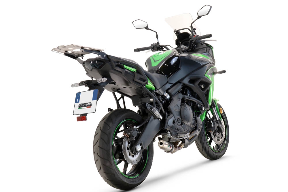GPR escape compatible con  Kawasaki Versys 650 2017-2020, Deeptone Inox, Escape completo racing, incluyendo colector y db killer desmontable, sin homologación 