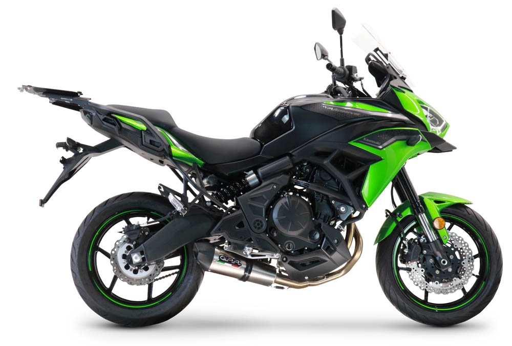 Escape compatible con Kawasaki Versys 650 2023-2024, Gpe Ann. Titanium, Escape completo, no legal para países de la UE, con db killer extraíble 