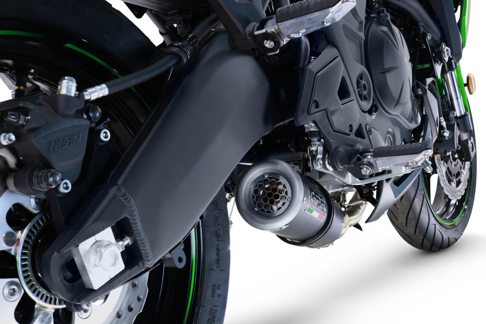 GPR escape compatible con  Kawasaki Versys 650 2021-2022, M3 Black Titanium, Escape completo racing, incluyendo colector y db killer desmontable, sin homologación 