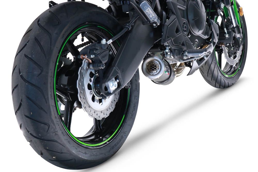 Escape compatible con Kawasaki Versys 650 2021-2022, M3 Poppy , Escape completo, no legal para países de la UE, con db killer extraíble 