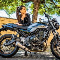 Escape compatible con Kawasaki Z 650 RS 2021-2023, Satinox, Escape completo, no legal para países de la UE, con db killer extraíble 