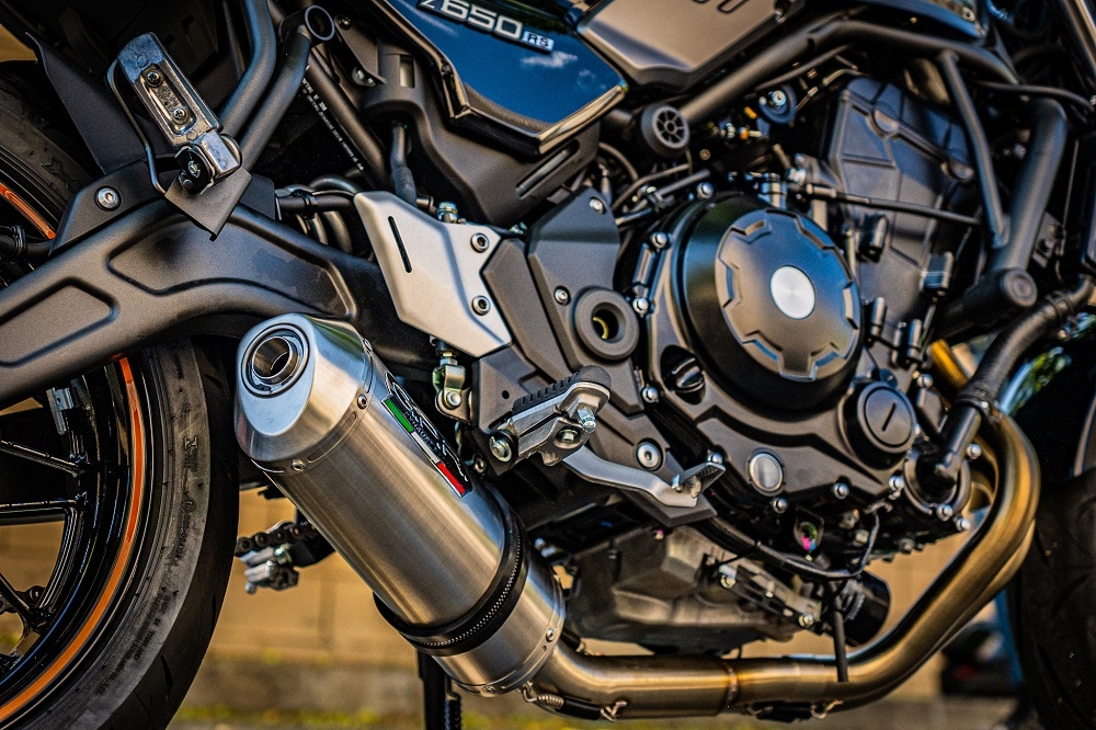 Escape compatible con Kawasaki Z 650 RS 2021-2023, Satinox, Escape completo, no legal para países de la UE, con db killer extraíble 