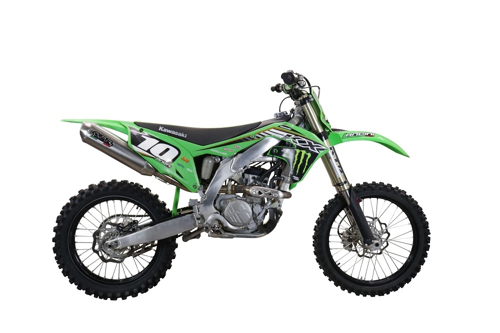 Escape compatible con Kawasaki KX 250 F 2021-2023, Pentacross Inox, Escape racing, silenciador con tubo de conexión específica y db killer extraíble 